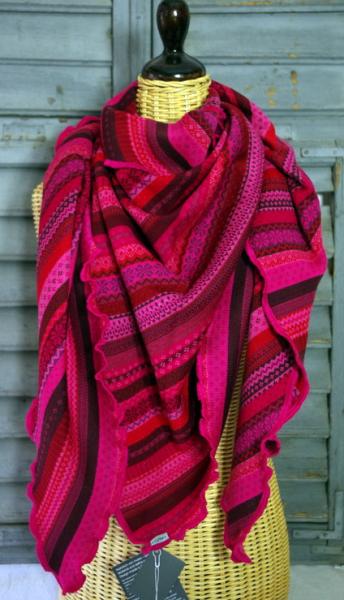 Invero Dreiecktuch Tiziana beere, Farben , Struktur, Muster, Spitze nach vorne